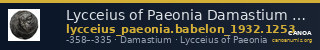 Lycceius of Paeonia Damastium Babelon 1932 1253 — CANOA