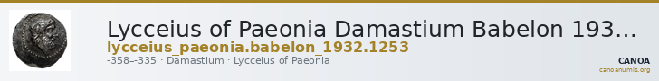Lycceius of Paeonia Damastium Babelon 1932 1253 — CANOA