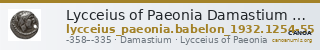 Lycceius of Paeonia Damastium Babelon 1932 1254-1255 — CANOA