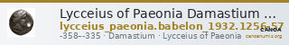 Lycceius of Paeonia Damastium Babelon 1932 1256-1257 — CANOA