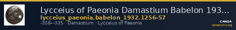 Lycceius of Paeonia Damastium Babelon 1932 1256-1257 — CANOA