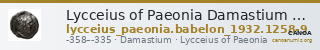 Lycceius of Paeonia Damastium Babelon 1932 1258-1259 — CANOA