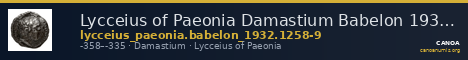 Lycceius of Paeonia Damastium Babelon 1932 1258-1259 — CANOA
