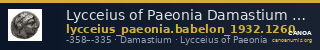 Lycceius of Paeonia Damastium Babelon 1932 1260 — CANOA