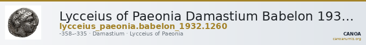 Lycceius of Paeonia Damastium Babelon 1932 1260 — CANOA