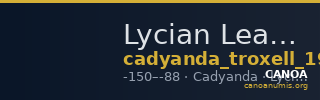 Lycian League Cadyanda Troxell 1982 3.63 — CANOA
