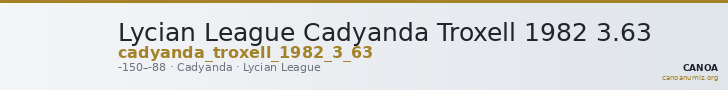 Lycian League Cadyanda Troxell 1982 3.63 — CANOA
