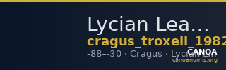 Lycian League Cragus Troxell 1982 4.95 — CANOA