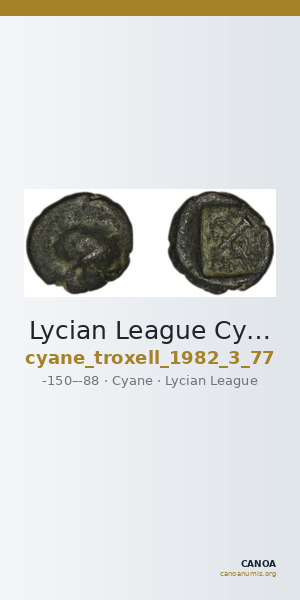 Lycian League Cyaneae Troxell 1982 3.77 — CANOA