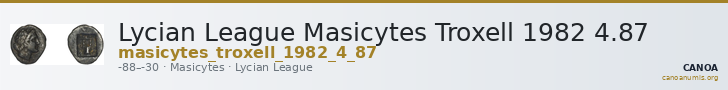 Lycian League Masicytes Troxell 1982 4.87 — CANOA