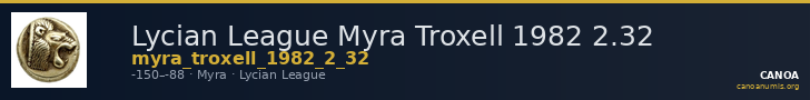 Lycian League Myra Troxell 1982 2.32 — CANOA