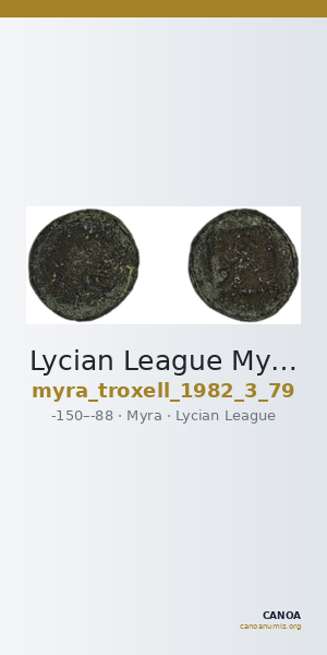 Lycian League Myra Troxell 1982 3.79 — CANOA
