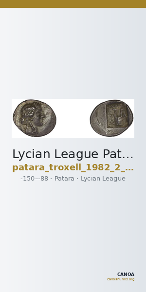 Lycian League Patara Troxell 1982 2.20 — CANOA