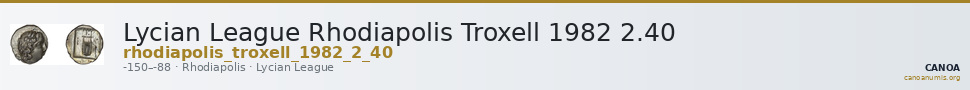 Lycian League Rhodiapolis Troxell 1982 2.40 — CANOA