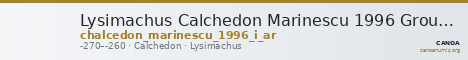 Lysimachus Calchedon Marinescu 1996 Group I silver — CANOA