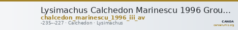 Lysimachus Calchedon Marinescu 1996 Group III gold — CANOA