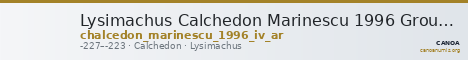 Lysimachus Calchedon Marinescu 1996 Group IV silver — CANOA