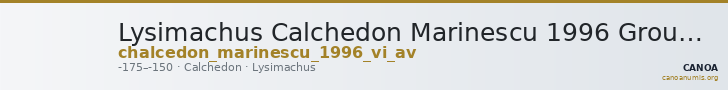 Lysimachus Calchedon Marinescu 1996 Group VI gold — CANOA