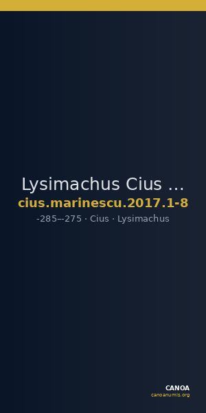 Lysimachus Cius Marinescu 2017 Issues 1-8 — CANOA