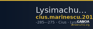 Lysimachus Cius Marinescu 2017 Issues 1-8 — CANOA