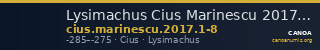 Lysimachus Cius Marinescu 2017 Issues 1-8 — CANOA