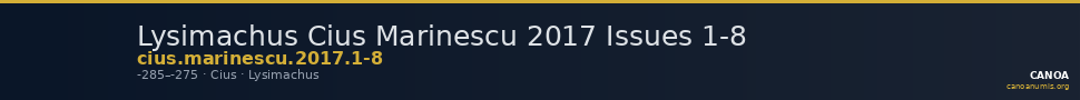 Lysimachus Cius Marinescu 2017 Issues 1-8 — CANOA