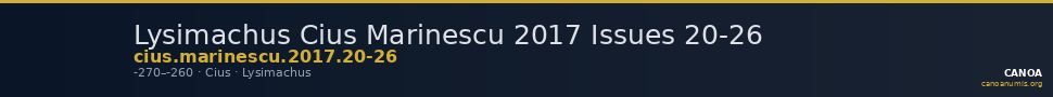Lysimachus Cius Marinescu 2017 Issues 20-26 — CANOA
