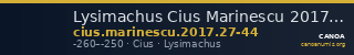 Lysimachus Cius Marinescu 2017 Issues 27-44 — CANOA