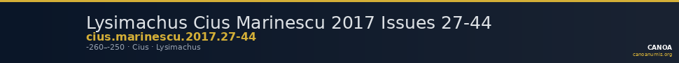 Lysimachus Cius Marinescu 2017 Issues 27-44 — CANOA