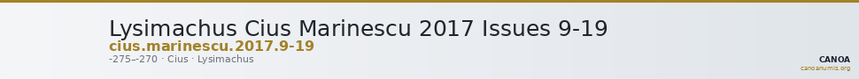 Lysimachus Cius Marinescu 2017 Issues 9-19 — CANOA