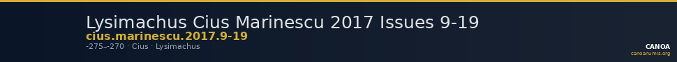 Lysimachus Cius Marinescu 2017 Issues 9-19 — CANOA