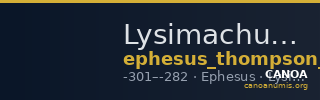 Lysimachus Ephesus Thompson 1968  164-165 — CANOA