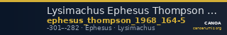 Lysimachus Ephesus Thompson 1968  164-165 — CANOA