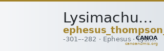 Lysimachus Ephesus Thompson 1968  166-174 — CANOA