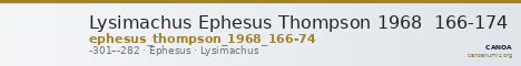 Lysimachus Ephesus Thompson 1968  166-174 — CANOA