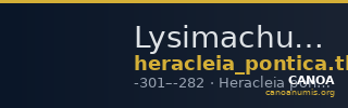 Lysimachus Heracleia Pontica Thompson 1968  175-176 — CANOA