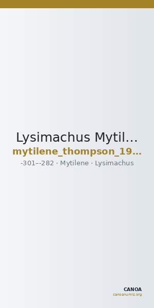 Lysimachus Mytilene Thompson 1968  133-138 — CANOA