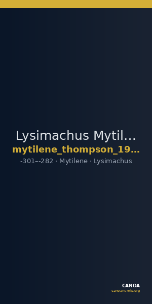 Lysimachus Mytilene Thompson 1968  133-138 — CANOA