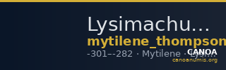 Lysimachus Mytilene Thompson 1968  133-138 — CANOA