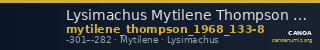 Lysimachus Mytilene Thompson 1968  133-138 — CANOA