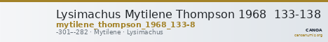 Lysimachus Mytilene Thompson 1968  133-138 — CANOA