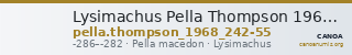 Lysimachus Pella Thompson 1968  242-255 — CANOA