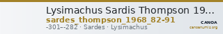 Lysimachus Sardis Thompson 1968  82-91 — CANOA