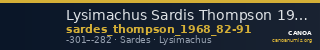 Lysimachus Sardis Thompson 1968  82-91 — CANOA