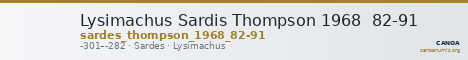 Lysimachus Sardis Thompson 1968  82-91 — CANOA