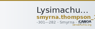 Lysimachus Smyrna Thompson 1968 236 — CANOA