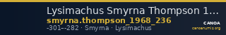 Lysimachus Smyrna Thompson 1968 236 — CANOA