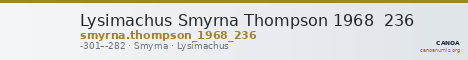 Lysimachus Smyrna Thompson 1968 236 — CANOA