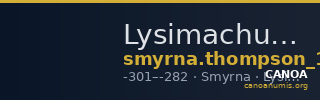 Lysimachus Smyrna Thompson 1968  237-238 — CANOA