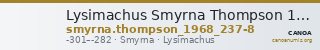 Lysimachus Smyrna Thompson 1968  237-238 — CANOA